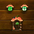 thumbnail image 3 of Pink Puerta de casa de hadas para decoración de ventanas, juego de 3 figuras en miniatura de resina para el hogar, jardín, accesorios de decoración al aire libre que brillan en la, 3 of 5