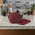 thumbnail image 2 of Lavish Home 69-12-BU Quilted & Heat Resistant Pot Holder Set with Silicone Grip, Burgundy - Set of 2, 2 of 3