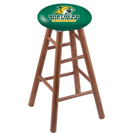 Oak Bar Stool in Medium Finish with Northern Michigan Seat by the Holland Bar Stool