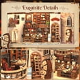 thumbnail image 5 of Thames Bookstore DIY Miniature Dollhouse Kit, 3D Wooden Book Nook with LED Light, for Adults & Teens, 5 of 7