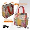 thumbnail image 3 of Pioneer Flower Floral Print Pattern Insulated Lunch Bag for Women & Adults,Large Portable Soft Cooler Lunch Bag,Thermal Food Storage Tote with Pearl Cotton,8.66L,8.75x5.75x9.5 Inch, 3 of 6