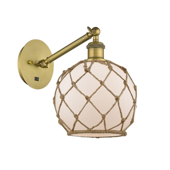 317-1W-BB-G121-8RB-LED-Innovations Lighting-Athens - 1 Light Wall Sconce In Industrial Style-12.38 Inches Tall and 8 Inches Wide Brushed Brass