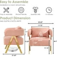 thumbnail image 2 of LAZZO Modern Velvet Barrel Accent Chair, Comfy Upholstered Reading Armchair for Living Room Bedroom, Pink, 2 of 8