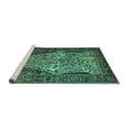 thumbnail image 2 of Ahgly Company Machine Washable Indoor Square Persian Turquoise Blue Traditional Area Rugs, 6' Square, 2 of 4