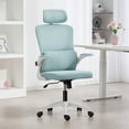 thumbnail image 2 of Vinsetto Mesh Office Chair with Headrest, Lumbar Support, Light Blue, 2 of 10
