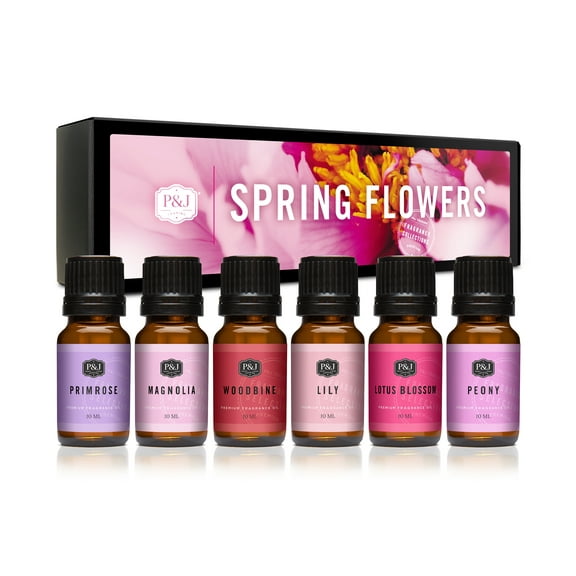 P&J Fragrance Oil | Spring Flowers Set of 6 - Scented Oil for Soap Making, Diffusers, Candle Making, Lotions, Haircare, Slime, and Home Fragrance