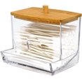 thumbnail image 1 of ZHAOCHENG soporte para almohadillas de algodón, excluyendo otros artículos, dispensador de hisopos de algodón Qtip, organizador de almacenamiento decorativo para encimera de baño, soporte transparente, 1 of 4
