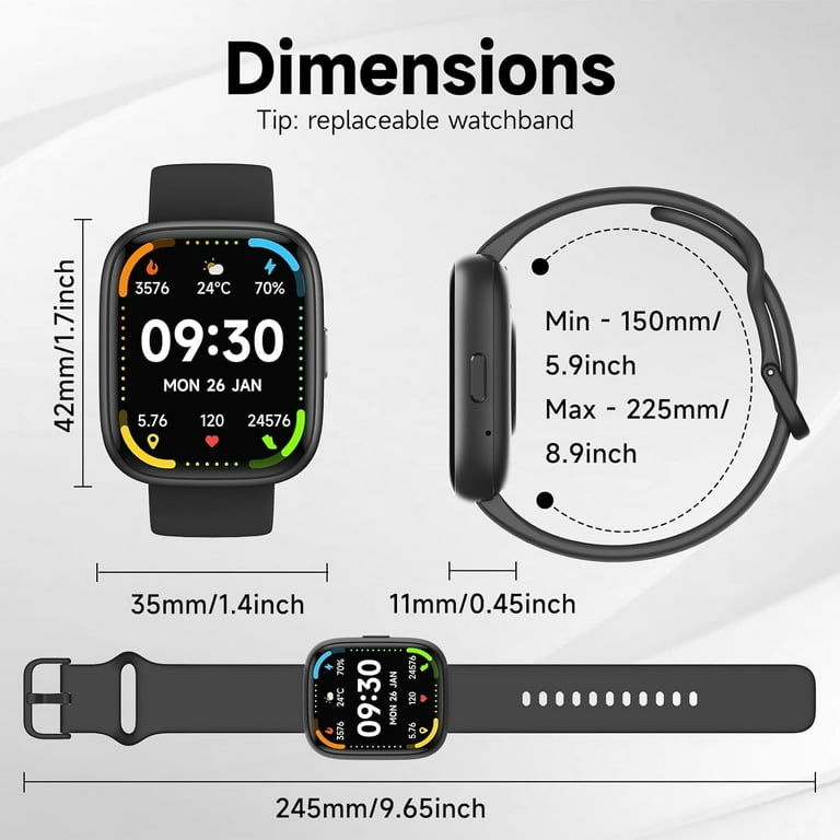 その他 Smart Band6 Walmart Black Friday Deals 2025 Vibeat IDW26 Black 1.83