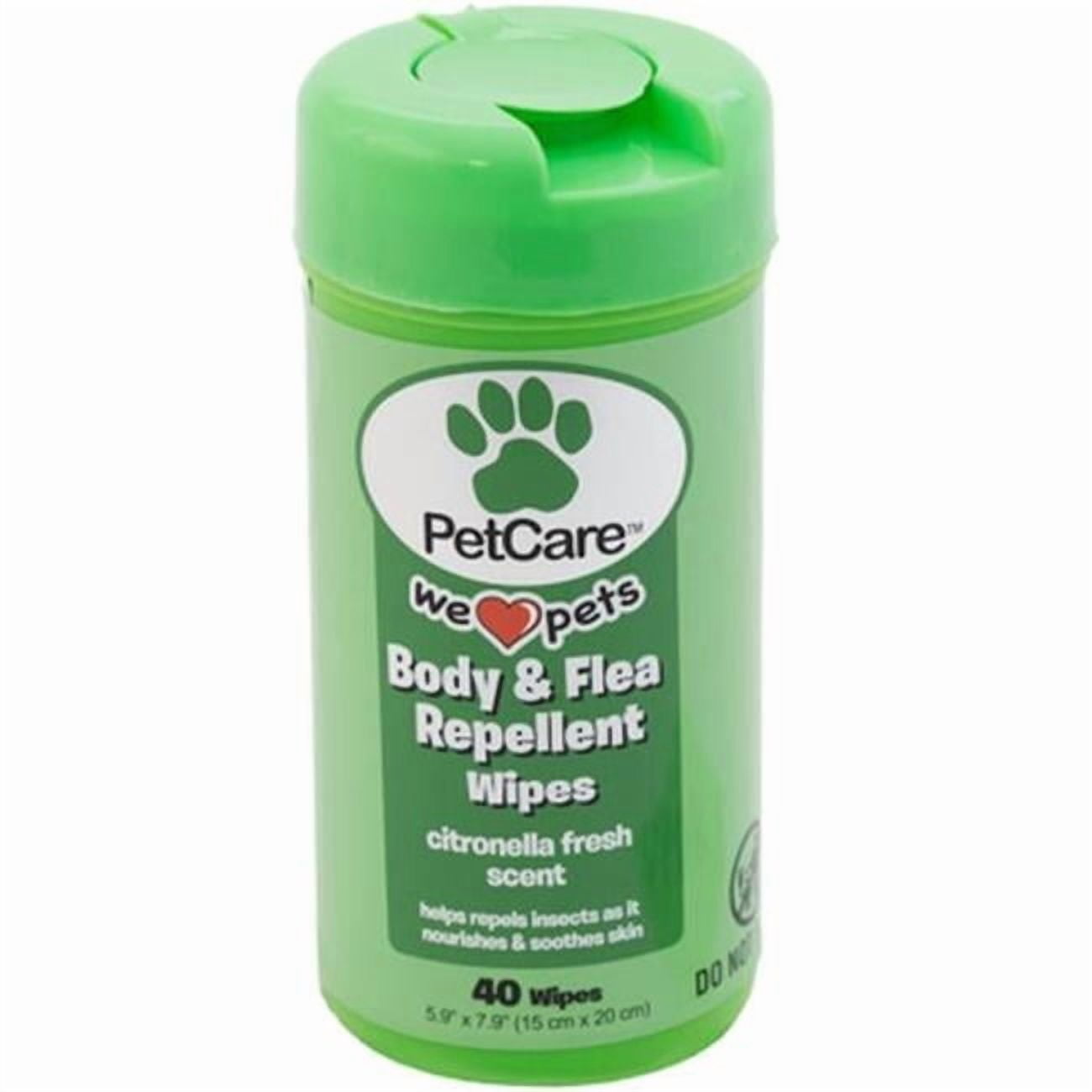 Regent Products 1608 Body & Flea Repellant Citronella Scent Pet Wipes - 40 Count - Pack of 24