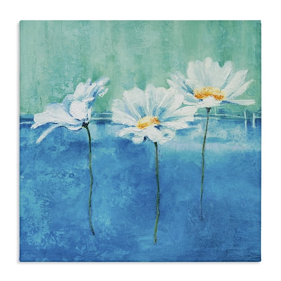Stupell Industries Modern Abstract Blue Pop White Daisy Canvas Art, 17 x 17, by Isabelle Herbert