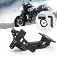 thumbnail image 2 of Universal motorcycle license plate frame with adjustable bracket for silver LED turn signals, 2 of 5