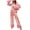Pink, variant on Tnhcen Women's 2-Piece Heart Print Pajama Set Long Sleeved Pants Nightwear Homewear Set S-2XL