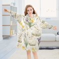thumbnail image 5 of FORMRS Wearable Blanket Hoodie with Sleeves for Kids Cozy Flannel Sweatshirt, Floral Rabbit, 5 of 7