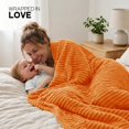 thumbnail image 5 of Utopia Bedding Fluffy Striped Fleece Blanket Burnt Orange Throw, 50x60 Inch Warm, Lightweight, Ribbed, Soft, Cozy, Bed, Sofa, Chair, Home Decor, Gift, 5 of 5
