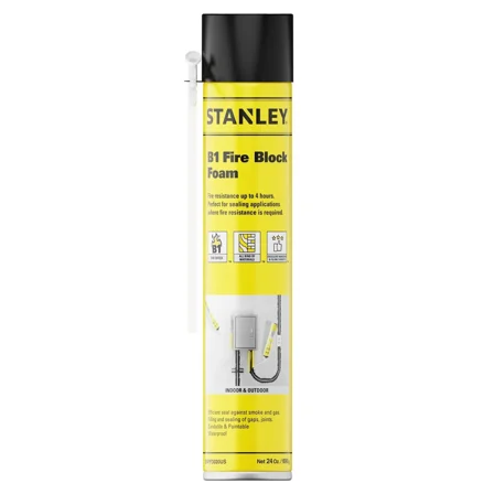 OPAL- Stanley F952 Orange Fire Block Foam Sealant Insulating Foam Sealant 24Oz 1 Pack