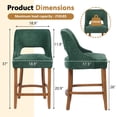 thumbnail image 5 of ClinQ 26'' Counter Height Bar Stools Set of 2, Upholstered Bar Stools With Walnut Curved Footrest， Modern Counter Stools with Back for Kitchen Island ，Green, 5 of 6
