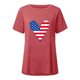 thumbnail image 4 of Mujeres moda casual día de la independencia impresión camisas manga corta suelta camisetas Fridja ghk515, 4 of 4