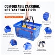thumbnail image 4 of Plastic Shopping Baskets 24L, Set of 12, Grocery Baskets with Handle & Stand, 16.73 x 11.61 x 8.86 in, Portable Store Baskets for Retail, Supermarket, Shopping - Blue, 4 of 7