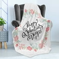thumbnail image 4 of Valentines Day Soft Flannel Fleece Throw Blanket, Floral Flowers Buds Roses Tulips Circled Frame Valentine Hearts, Cozy Plush for Indoor and Outdoor Use, 50" x 70", White and Black, by Ambesonne, 4 of 5