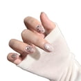 thumbnail image 5 of ins wind glass beads cat's eye short pure hand-worn nail gentle white hand-made nail art piece fake nail, 5 of 8