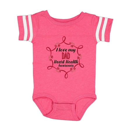 

Inktastic I Love My Dad Heart Health Awareness Gift Baby Boy or Baby Girl Bodysuit