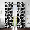 thumbnail image 3 of Black White Abstract Living Room Curtains, Mid Century Boho Geometric Modern Curtain Circle Patterned Farmhouse Retro Grommet Drapes for Bedroom Dining Room 53"W x 84"L (Pack of 2), 3 of 6