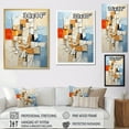 thumbnail image 4 of Designart "Cubist Struggle In Blue And White II" Abstract Shapes Floater Framed Canvas Prints, 4 of 5