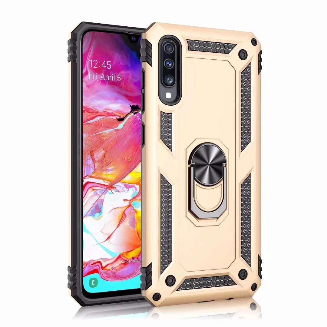 Galaxy A70 Case, Slim Fit Shockproof Lightweight Bumper Anti-Scratch Ring Stand Holder Magnetic Car Protective Hard Back Cover for Samsung Galaxy A70, Gold - Walmart.com