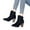 Black, variant on Miluxas Women's High Chunky Heel Chelsea Ankle Boots Slip On Fall Heeld Booties Shoes Wine 9.5(43)