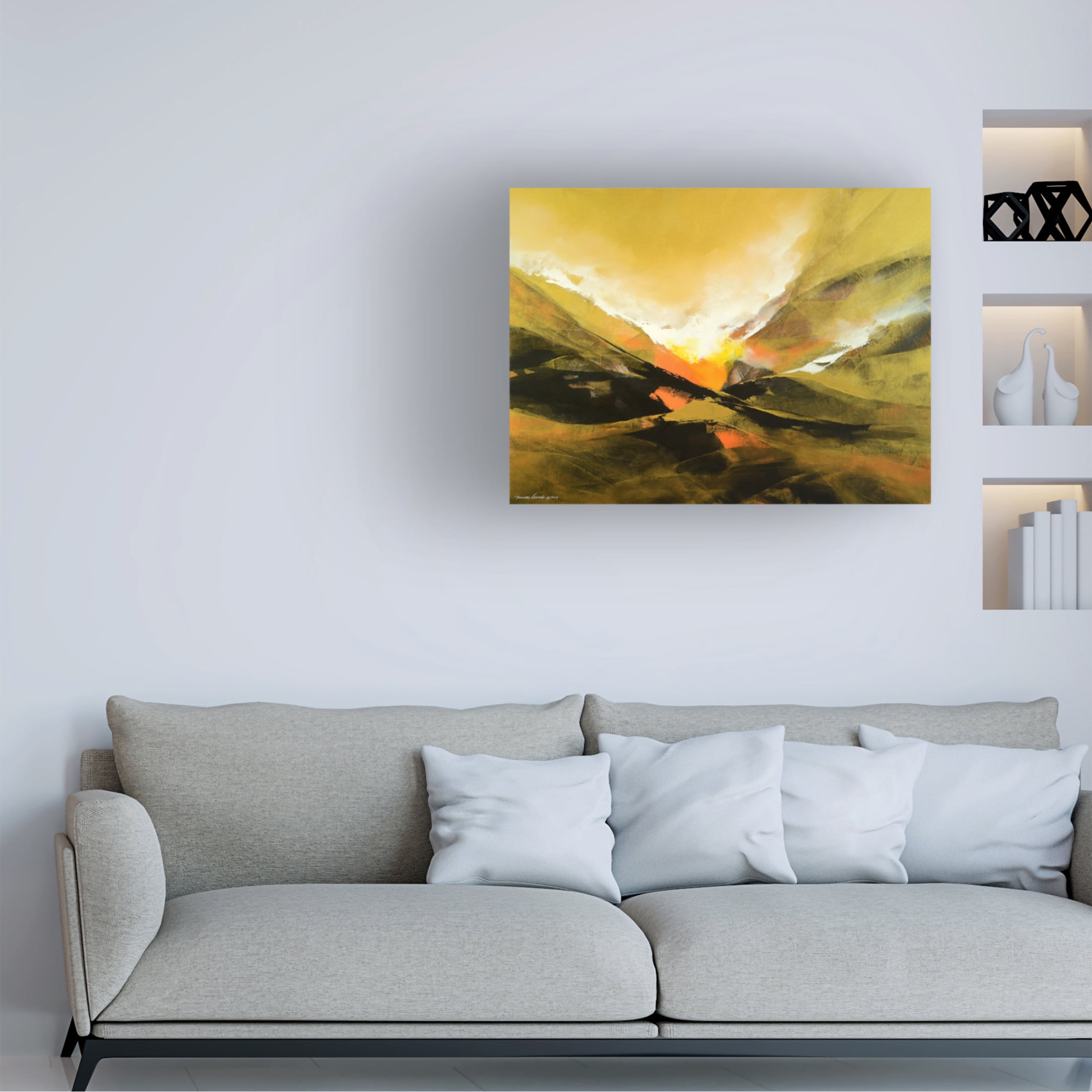 Canvas Wall Art - Thomas Leung 'The Golden Universe' Wall Art for Living Room, Bedroom, or Office Décor by Trademark Fine Art - 24 x 18 Inches