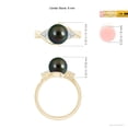 thumbnail image 5 of Angara Tahitian Cultured Pearl Bypass Ring with Diamond Trio in 14K Yellow Gold for Women | June Birthstone Jewelry for Her, 5 of 8