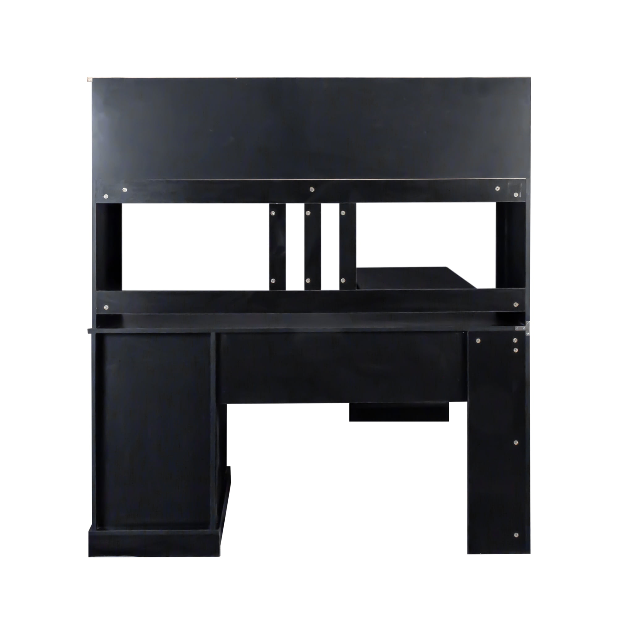 Royard Oaktree L Shaped Computer Desk with Hutch Reversible Home Office Desk w/Drawers and Bookshelf
