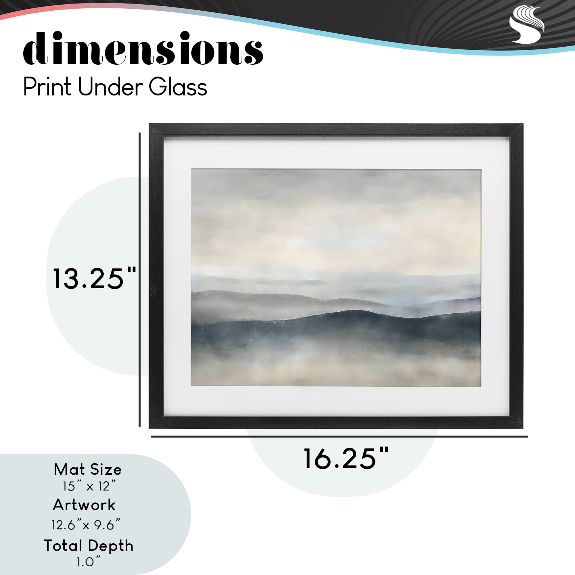 Stupell Industries Muted Horizon Serenity Black Framed Print Under Glass, design by Riley B