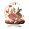 thumbnail image 1 of Decoración de mesa acrílica 2D con forma de conejito, adorno para el Día de San Valentín, y rosa de amor para dormitorio, oficina, vacaciones, es, 1 of 9