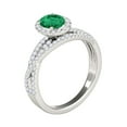 thumbnail image 3 of Aonejewelry 1.15 Ct. Ttw Diamond and Oval Shape Emerald Ring In 10k White Gold, 3 of 4