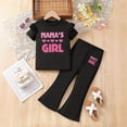thumbnail image 2 of Karoyedx Summer Outfits for Kids Girls Girl's 2 Piece Summer Outfits Short Sleeve Ruched Basic Tess and Cargo Pants Sets Trendy Black Size,3-4 Years, 2 of 7
