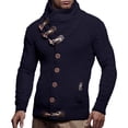 thumbnail image 3 of Yokua Men's Knitted Turtleneck Winter Cardigan Sweaters for Men, 3 of 8