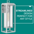 thumbnail image 2 of 1005SI-LL Hinkley Lighting Republic - 1 Light Large Outdoor Wall Lantern in Transitional Style - 7 Inches Wide by 20 Inches High-Satin Nickel, 2 of 23