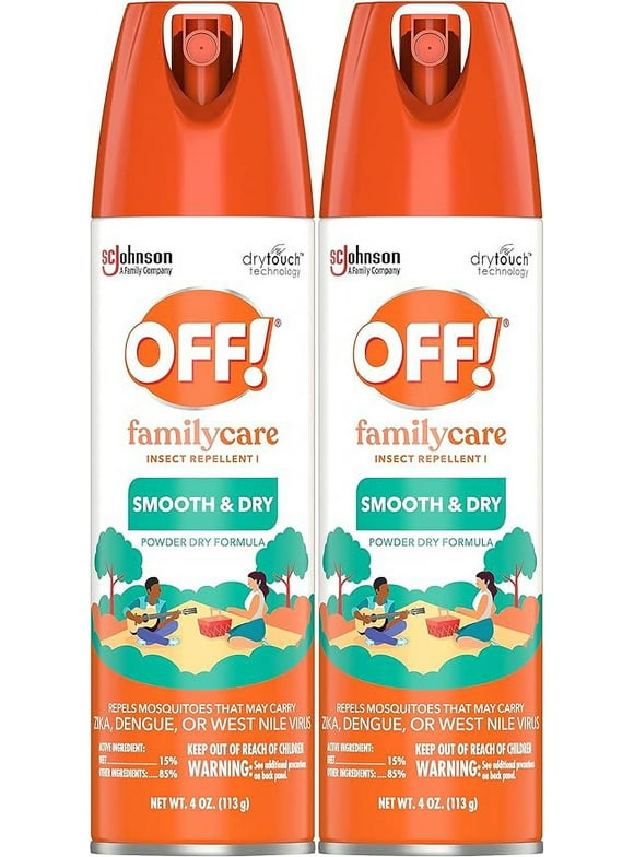 OFF! Family Care Insect & Mosquito Repellent, Bug Spray Containing 15% DEET, Protects Against Mosquitoes, 4 Oz, 2 Count