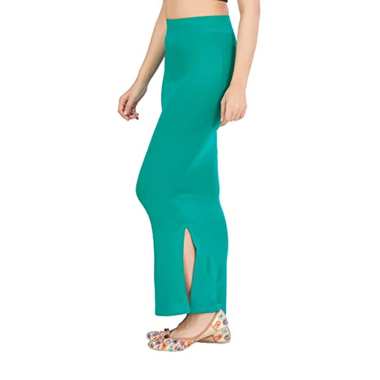 SAI DECORATIVE Women's Lycra Pure Cotton Stretchable Saree Shape wear  Petticoat Color:- Emerald Green & Size:-M