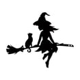 thumbnail image 2 of SLYNSHome Halloween Flying Witch Garden Stake, Black Metal Silhouette Yard Decor with Cat, Outdoor Tree Wall Decoration for Porch, Spooky Fall Holiday Home Accent, 2 of 6