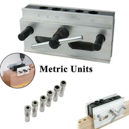 

XWQ 7Pcs/Set Hole Jig Woodworking Drill Guide Puncher Tool Dowel Jig Kit for Drilling Hole
