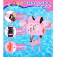 thumbnail image 4 of MoKo Kids Swim Vest for 13-30lbs/30-70lbs, Children Pool Floaties Vest with Crotch Strap and Whistle, Pink Donut Unicorn, 4 of 7