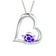 thumbnail image 2 of Collar de plata 925 con piedra de nacimiento de corazón para mujer, joyas para mujer, collares colgantes, regalos. El collar, 2 of 6