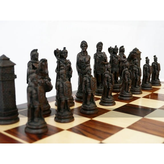 Berkeley Chess Roman Ornamental Chess Set (cream and brown, board not included)