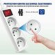 thumbnail image 5 of Regleta de 3 enchufes con interruptor de enchufe plano, bloque de 3 enchufes, extensión de 1,5 m 230 V con seguridad para niños, 5 of 5