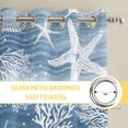 thumbnail image 6 of Haze Blue Coastal Kitchen Curtains Window Panels, Summer Beach Nautical Starfish Coral Vintage Insulated Window Treatment Curtain, Grommet Curtains for Bedroom/Living Room/Bathroom, 2 Piece 42"Wx45"L, 6 of 8