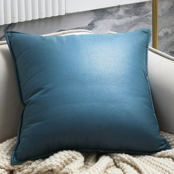 XmhyTop 40x40cm Blue Plain Decorative Throw Pillow, 1 Pack Soft Tech Fabric Cover with PP Cotton Filling for Sofa Living Room