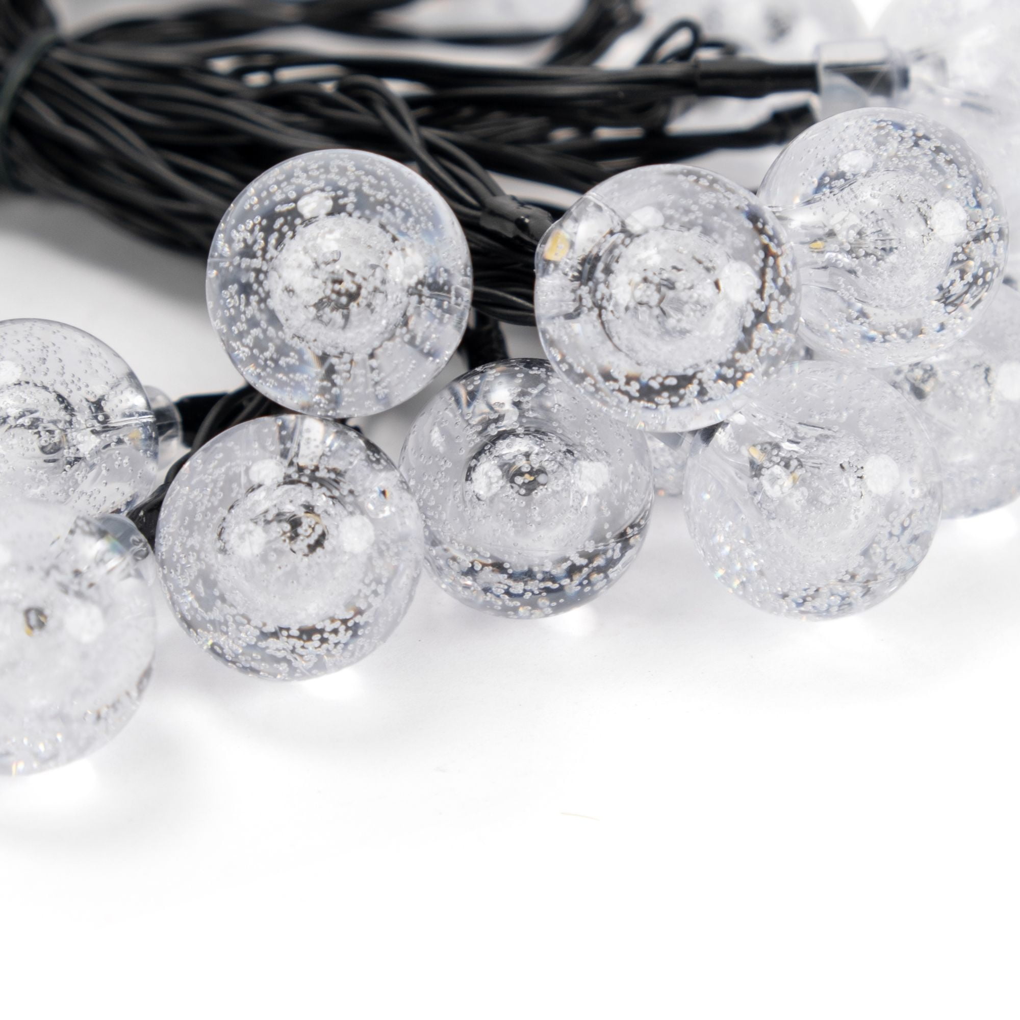 Mainstays 30ct Solar Garden Decorative Globe Bubble Warm White String Lights