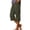 Army Green, variant on Women's Elastic Over Knee 3/4 Cropped Shorts Cotton Casual Summer with Pockets
